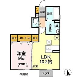エクセルＧ 1階1LDKの間取り