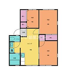 アルカディアE 3DKの間取図画像