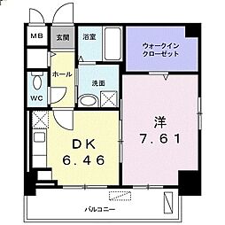 クラール上福岡 1DKの間取図画像