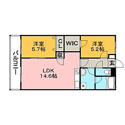 リノ24 2LDKの間取図画像