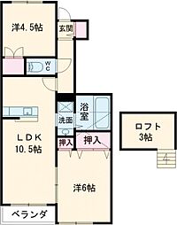 ベルリード弐番館 2LDKの間取図画像
