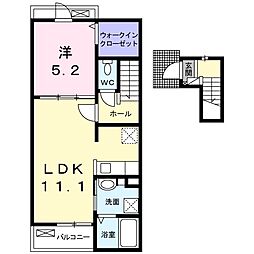 ヴェルテス弐番館 1LDKの間取図画像