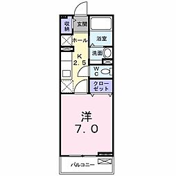 クラングフォリア 1Kの間取図画像