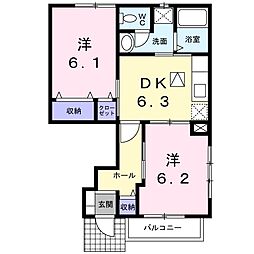 間取図画像 2DK