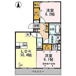 サニー五月田 2LDKの間取図画像