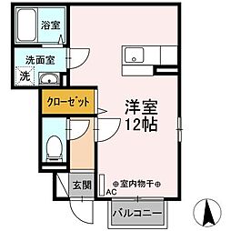 ディールーム野田町 ワンルームの間取図画像