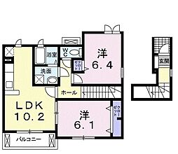 アイリスB 2LDKの間取図画像
