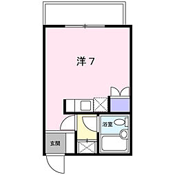 八本松ビル 3階1Kの間取り