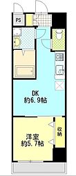 リデアル顕徳 1DKの間取図画像