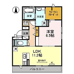 ソシアレーブ 1LDKの間取図画像