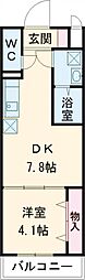 トレステーラUG 1DKの間取図画像