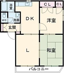 スリーゼハイツ葛木A 3DKの間取図画像