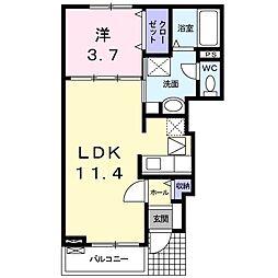 モンブラン 1LDKの間取図画像