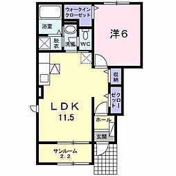 ミルネージュ 1LDKの間取図画像