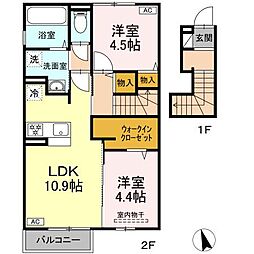 ポルト・ボヌール2 2LDKの間取図画像
