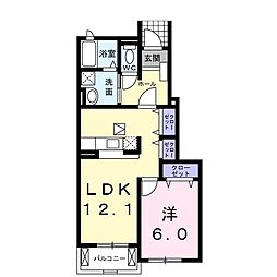 サンフラワーＤ 1階1LDKの間取り