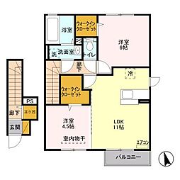 グリーンアベニュー2 2LDKの間取図画像