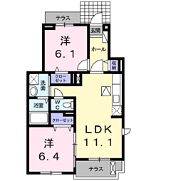 フレッシュリーA 2LDKの間取図画像