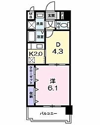 フランメゾン平成 1DKの間取図画像