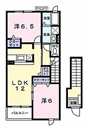 アルカンシェルコリーヌ2 2LDKの間取図画像