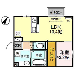 マリオン4 1LDKの間取図画像