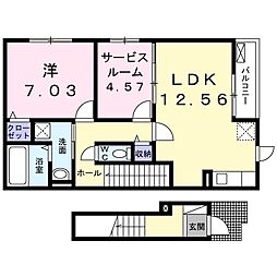 カーサクローバー 1SLDKの間取図画像