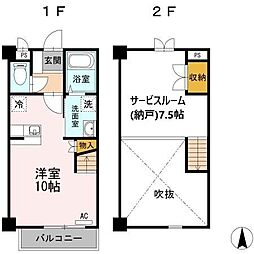チェリースメル 1階ワンルームの間取り