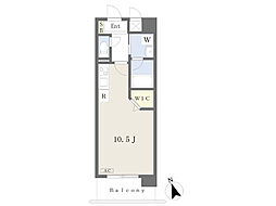 熊本市電B系統 杉塘駅 徒歩4分の賃貸マンション 7階ワンルームの間取り