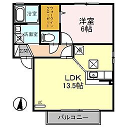 アンバサダーヒルズC 1LDKの間取図画像