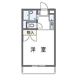 レオパレスホワイトローズ2 ワンルームの間取図画像