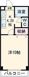 メゾンロイヤルつるた 1Kの間取図画像