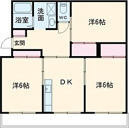 大淀ハイツ 3DKの間取図画像