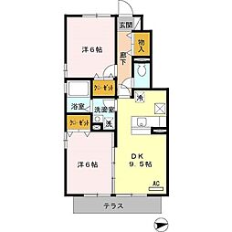 グランドール 2DKの間取図画像