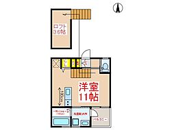TREB棟 ワンルームの間取図画像