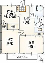ホワイトクレイン 1階3DKの間取り