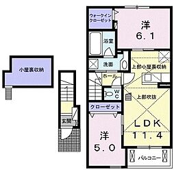 サニーレジデンスA 2LDKの間取図画像
