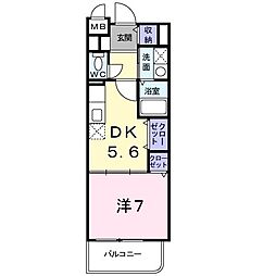 サンヒルズ 1DKの間取図画像
