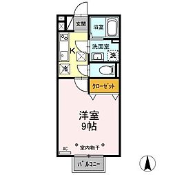 メゾン・ド・ボヌール　Ａ/Ｂ 1階1Kの間取り