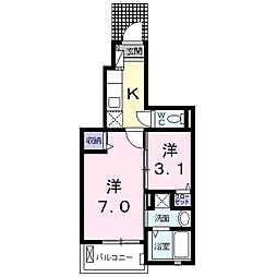 アンファンスル・レーヴ 1SKの間取図画像