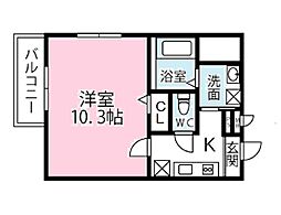 フジパレス堺東1番館 1Kの間取図画像