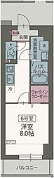 プランドールM 1Kの間取図画像