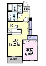 メゾン・ド・シャル−レII 1階1LDKの間取り