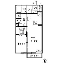 モナリエ春日　I・II 1階1LDKの間取り