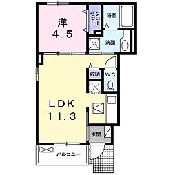 フェリス大岩 1LDKの間取図画像