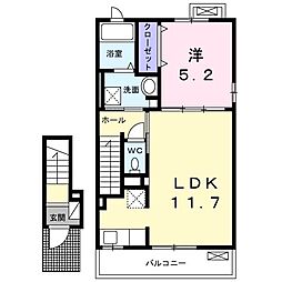 エルシェアート 1LDKの間取図画像