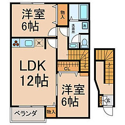 サンジュネス1 2LDKの間取図画像