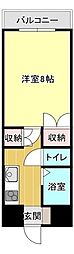 アーバンコート徳常 1Kの間取図画像