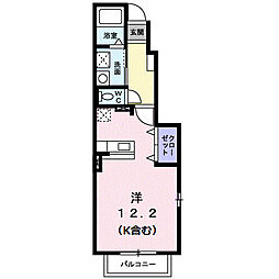 イリーデ・カーサ 1階ワンルームの間取り