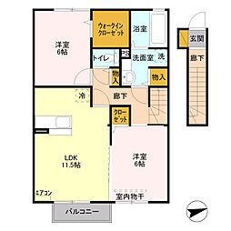 ｃａｓａ　I 2階2LDKの間取り