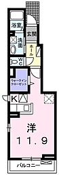 アルバータ 1Kの間取図画像